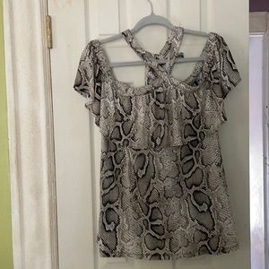 Michael Kors off the shoulder tie back of neck blouse (3)